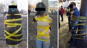 girls tied to pole ukraine