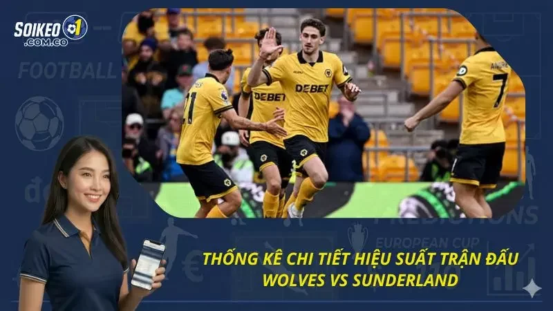 Bảng số liệu thống kê chi tiết trận đấu Wolves vs Sunderland